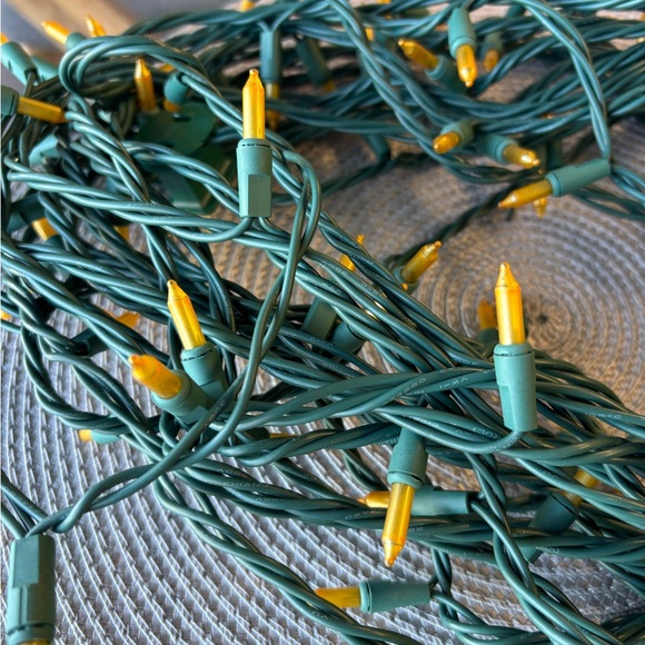 Christmas Lights, Etc. awesome gold frosted string lights, count of 100. - Picture 1 of 2